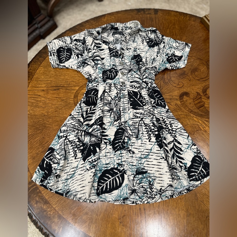 Urban Outfitters Grayson Mini Shirt Dress – Abstract Tropical Leaf Print XS - Picture 10 of 10